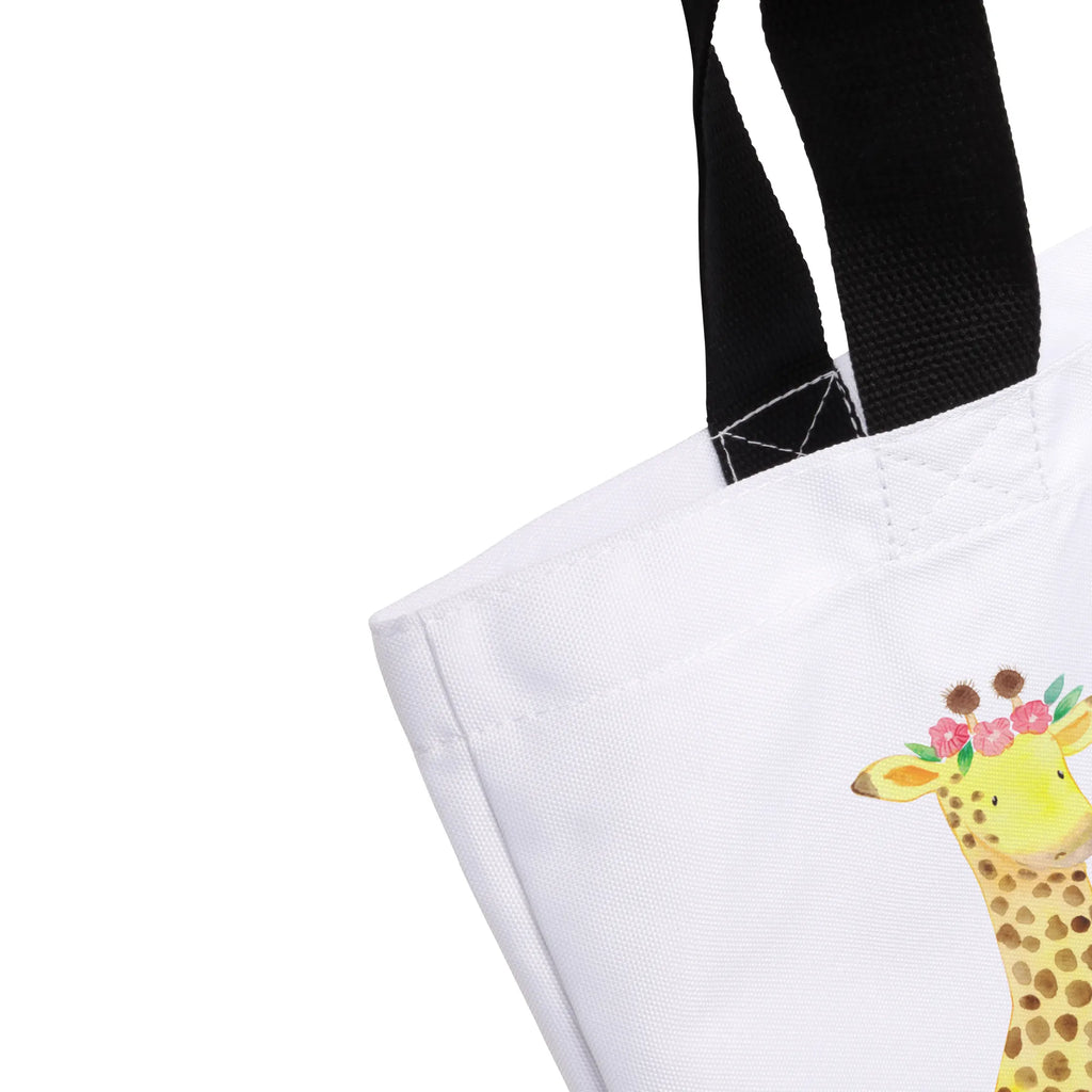 Shopper giraffe flower wreath Einkaufstasche, Tüte, Stofftasche, Freizeittasche, Schulbeutel, XL, Strandtasche, Beutel, Tragebeutel, Einkaufsbeutel, Alltagstasche, Ausflug, Shopper, XXL Tasche, Schultertasche, Schultasche, Afrika, Wildtiere, Abenteurer, Blumenkranz, Freundin, Giraffe, Selbstliebe