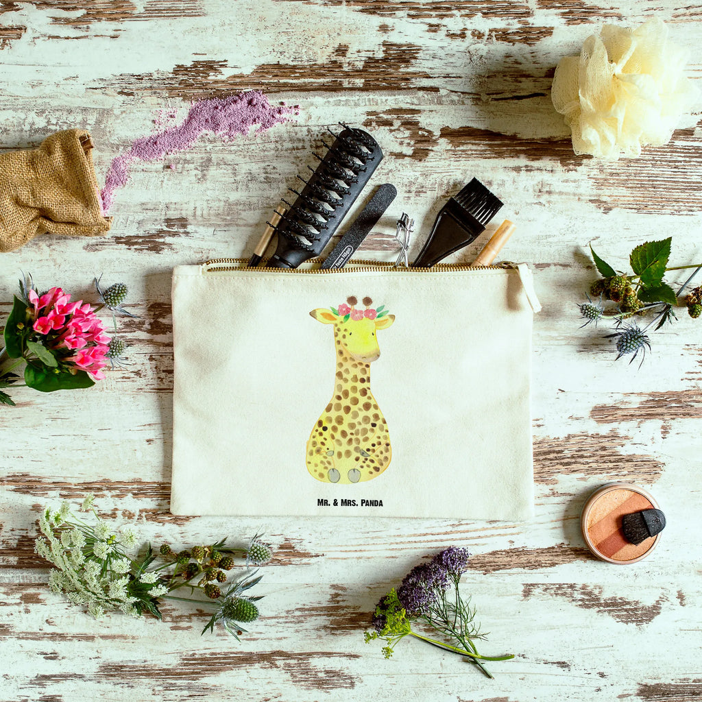 Make-up bag giraffe flower wreath utensilientasche, Federmappe, Kosmetiktasche, Kulturtasche, pinsel tasche, Waschtasche, pencil case, kosmetiktäschchen, beauty case, toiletry bag, beauty tasche, Mäppchen, Etui, Kulturbeutel, Schlampermäppchen, Kosmetikbeutel, aufbewahrungsbeutel, Schminkbeutel, aufbewahrungstasche, Waschbeutel, Schminktäschchen, Stiftemäppchen, Schminktasche, Afrika, Wildtiere, Blumenkranz, Abenteurer, Selbstliebe, Giraffe, Freundin