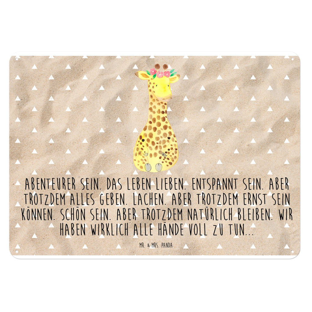 Blechschild Giraffe Blumenkranz Blechschild Für Frauen, Dekoschild Metall, Wandschild Metall, Blechschild Küche, Blechschild, Blechschild Groß, Türschild Metall, Blechschild Für Männer, Blechschild Zum Aufhängen, Blechschild Büro, Afrika, Wildtiere, Selbstliebe, Blumenkranz, Freundin, Giraffe, Abenteurer