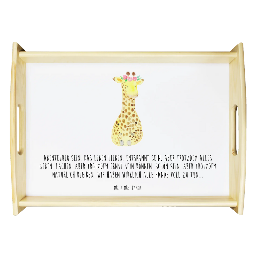 Serving tray giraffe flower wreath kitchen tray, tray, wooden tray, serving tray, breakfast tray, Africa, friend, wreath of flowers, adventurer, giraffe, self-love