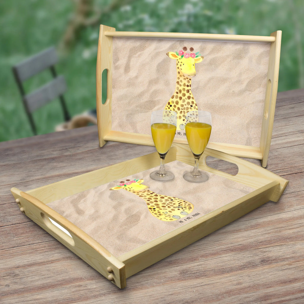 Serving tray giraffe flower wreath kitchen tray, tray, wooden tray, serving tray, breakfast tray, Africa, friend, wreath of flowers, adventurer, giraffe, self-love