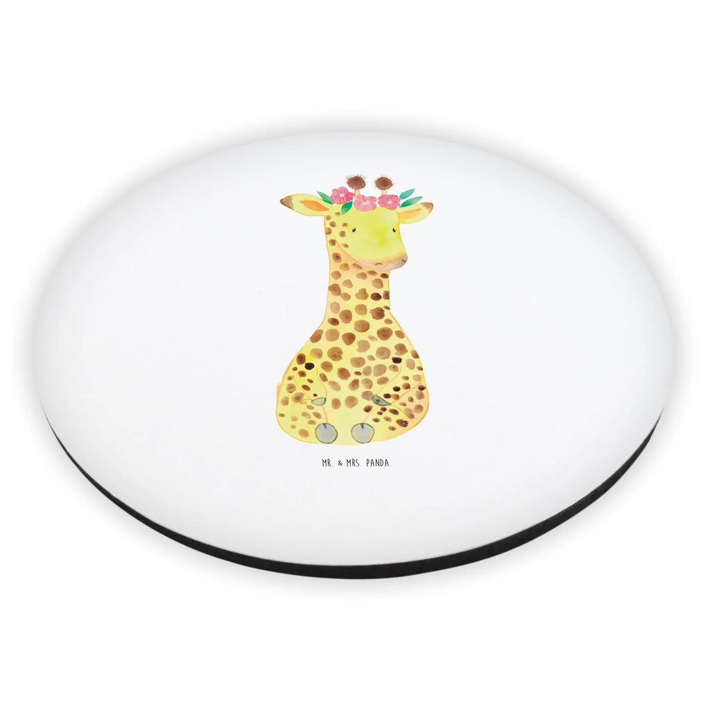 Round magnet giraffe flower wreath magnet, refrigerator magnets, office magnet, refrigerator magnet, calendar magnet, magnetic board, Africa, giraffe, friend, wreath of flowers, self-love, adventurer