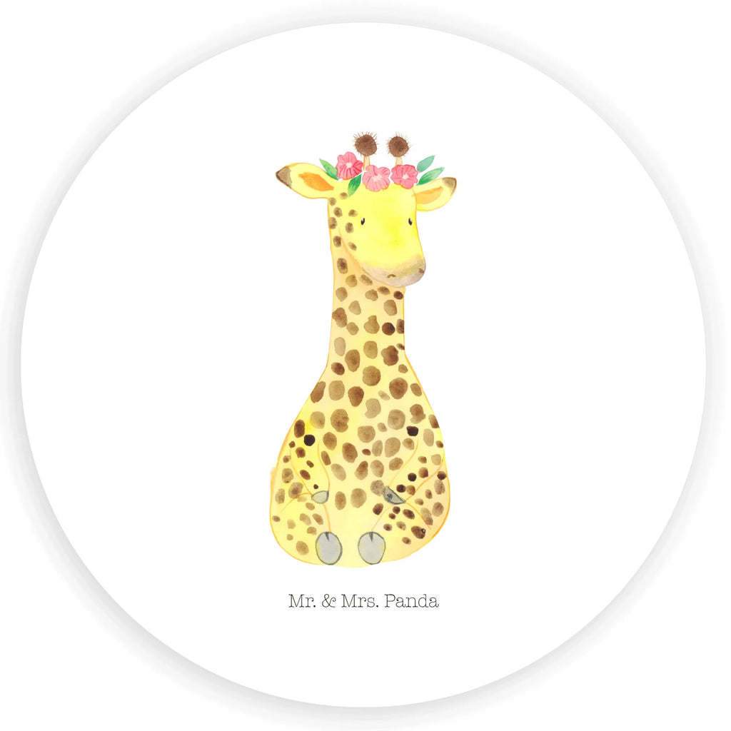 Rund Aufkleber Giraffe Blumenkranz Aufkleber, Etikett, Sticker, Afrika, Wildtiere, Abenteurer, Selbstliebe, Giraffe, Freundin, Blumenkranz