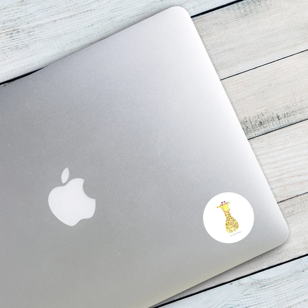 Rund Aufkleber Giraffe Blumenkranz Aufkleber, Etikett, Sticker, Afrika, Wildtiere, Abenteurer, Selbstliebe, Giraffe, Freundin, Blumenkranz