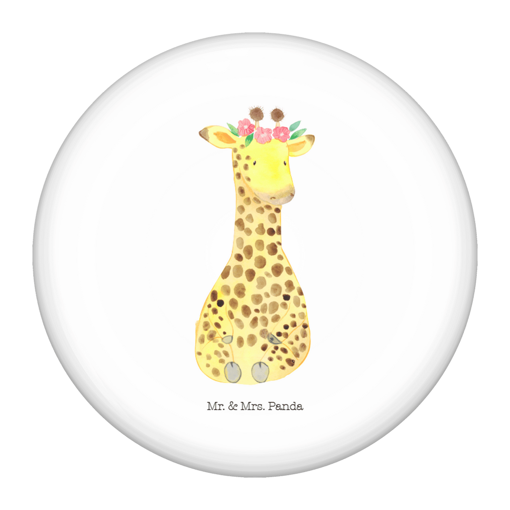Button Giraffe Blumenkranz 50mm Button, Button, Pin, Anstecknadel, Afrika, Wildtiere, Giraffe, Blumenkranz, Abenteurer, Selbstliebe, Freundin