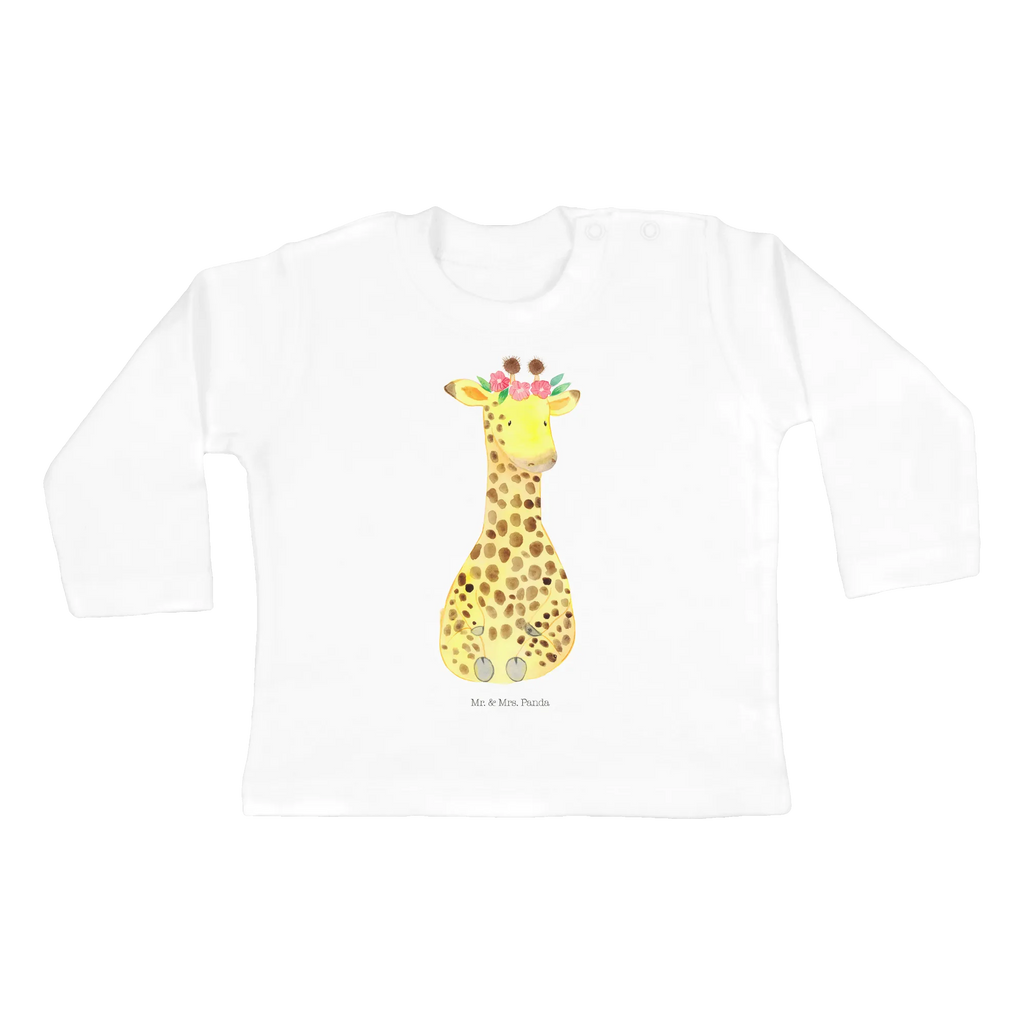 Baby Longsleeve Giraffe Blumenkranz Langarm, Baby, Kleidung, Jungen, Mädchen, Bio, Afrika, Wildtiere, Abenteurer, Freundin, Blumenkranz, Giraffe, Selbstliebe