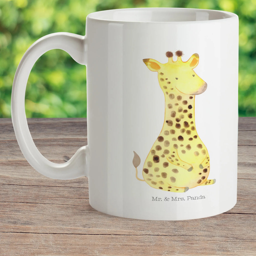 Child's mug giraffe Satisfied drinking cup, camping mug, mug, plastic cup, kindergarten, coffee cup, Africa, Happiness, Giraffe, Adventure