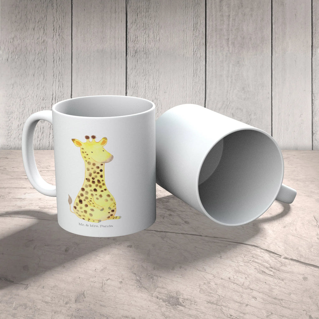 Child's mug giraffe Satisfied drinking cup, camping mug, mug, plastic cup, kindergarten, coffee cup, Africa, Happiness, Giraffe, Adventure