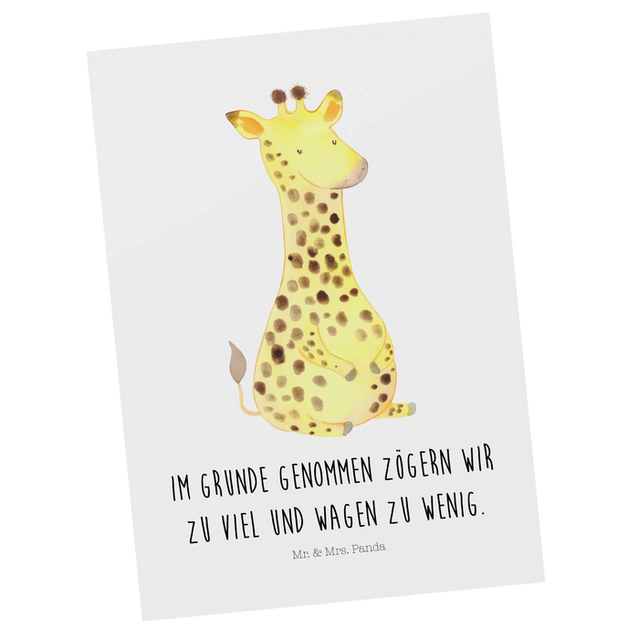 Postcard giraffe Satisfied