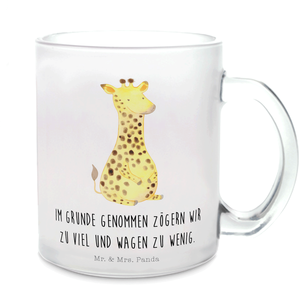 Teetasse Giraffe Zufrieden Teetasse, Teeglas, Teebecher, Tasse mit Henkel, Tasse, Glas Teetasse, Teetasse aus Glas, Afrika, Wildtiere, Giraffe, Zufrieden, Glück, Abenteuer