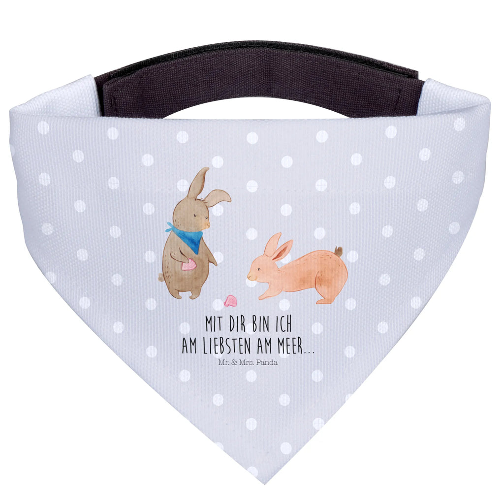 Dog neckerchief Bunnies with seashell mittel, Hunde, mittelgroße Hunde, Hundehalstuch, Halstuch, Tuch, Familie, Vatertag, Muttertag, Bruder, Schwester, Mama, Papa, Oma, Opa, Meer, best friends, Freundin, Freundinnen, Muscheln sammeln, Hasen, Muscheln, beste Freundin, BFF