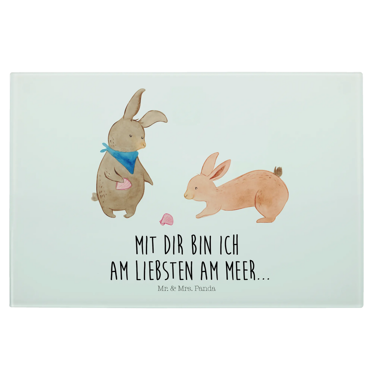 Glass chopping board Bunnies with seashell