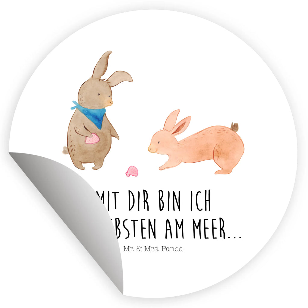 Round sticker Bunnies with seashell sticker, round, label, children, Sticker, Family, Father's Day, Mother's Day, brother, sister, Mom, Dad, BFF, best friends, sea, best friend, girlfriends, girlfriend, shells, collecting shells, rabbits