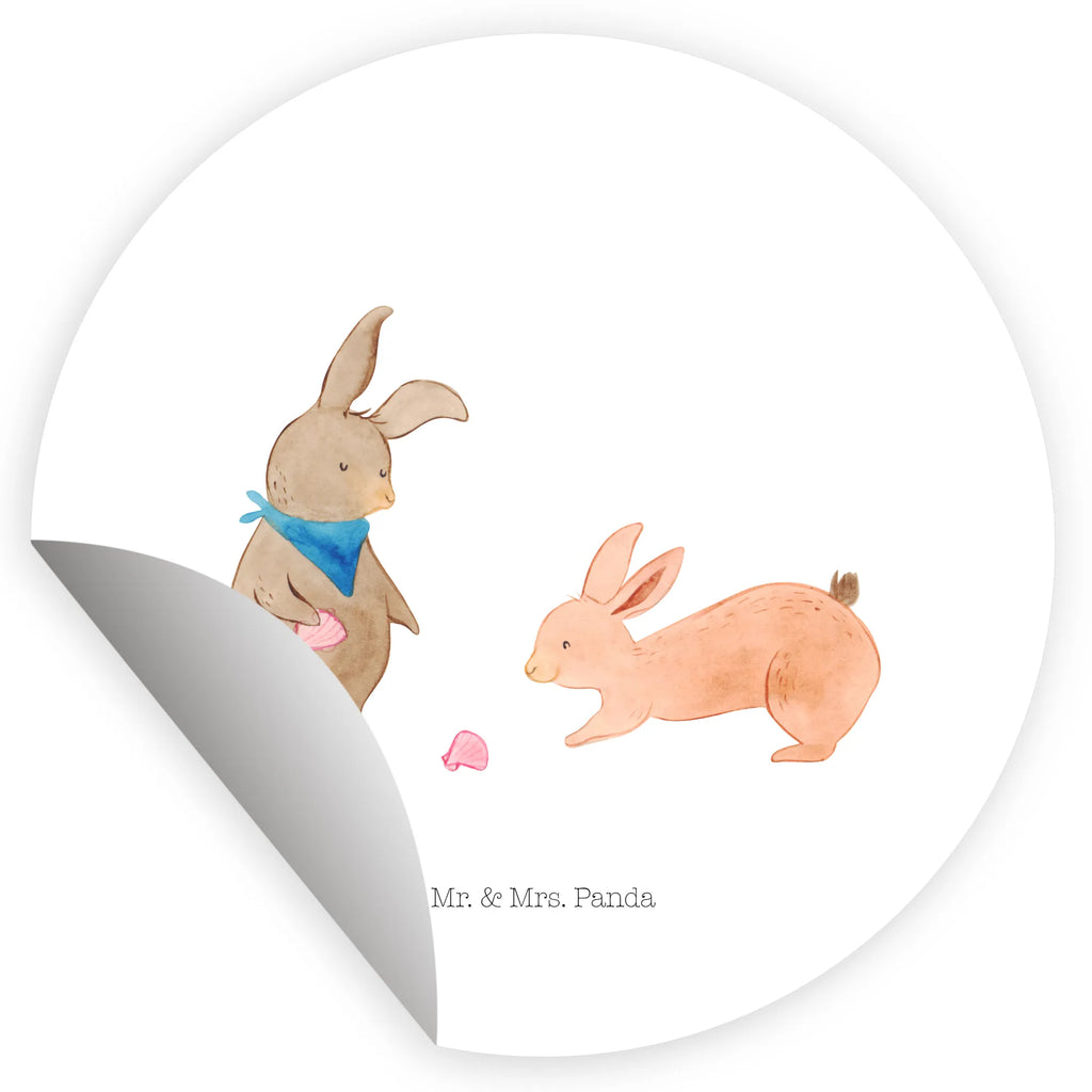 Round sticker Bunnies with seashell sticker, round, label, children, Sticker, Family, Father's Day, Mother's Day, brother, sister, Mom, Dad, BFF, best friends, sea, best friend, girlfriends, girlfriend, shells, collecting shells, rabbits