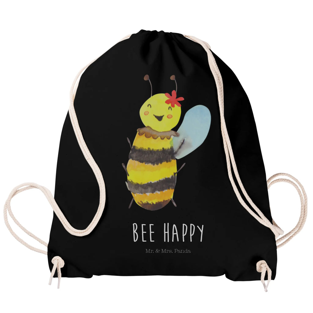 Drawstring bag bee happy bag, gym bag, sports bag, jute bag, carrier bag, hipster, Bee, wasp, bumblebee