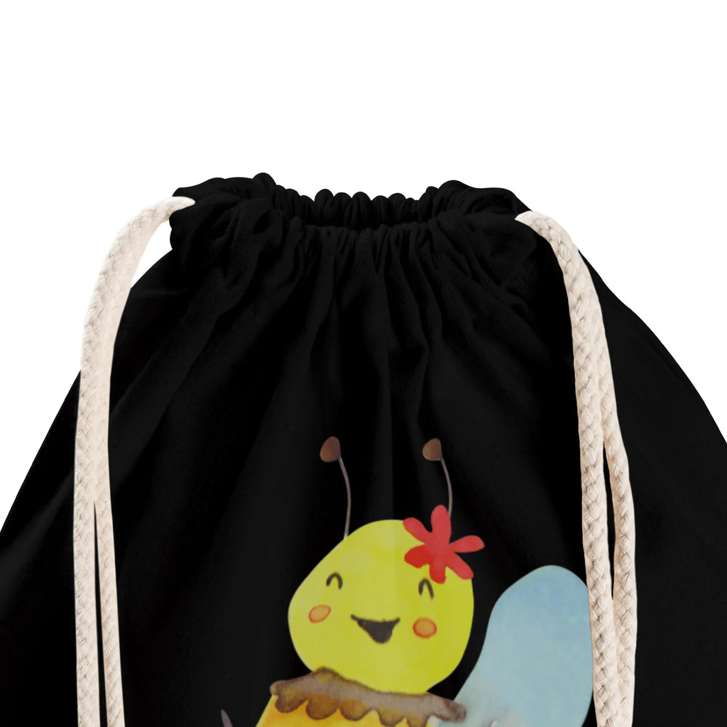 Drawstring bag bee happy bag, gym bag, sports bag, jute bag, carrier bag, hipster, Bee, wasp, bumblebee