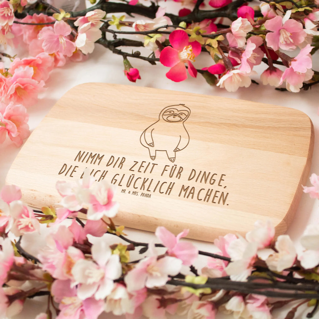 Küchenbrett Faultier Zufrieden Holzbrett, Küchenbrett, Schneidebrett, Schneidebrett Holz, Frühstücksbrett, Frühstücksbrettchen, Faultier, Faultier Geschenk, Faultier Deko, relaxen, Glück, zufrieden, glücklich, faul, Ruhe, Pause, Gelassenheit, Lieblingstier, Frieden, happy, Faultiere, Zufriedenheit