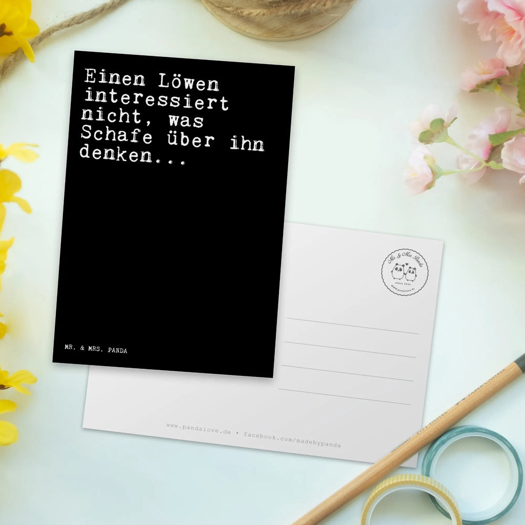 Postcard Einen Löwen interessiert nicht,... card, Postcard, gift card, invitation card, postcards, letter, paper, invitation, gift, saying, sayings, funny, wisdom, quotes, Sayings Proverbs Wisdom Quotes Funny Wisdom Words