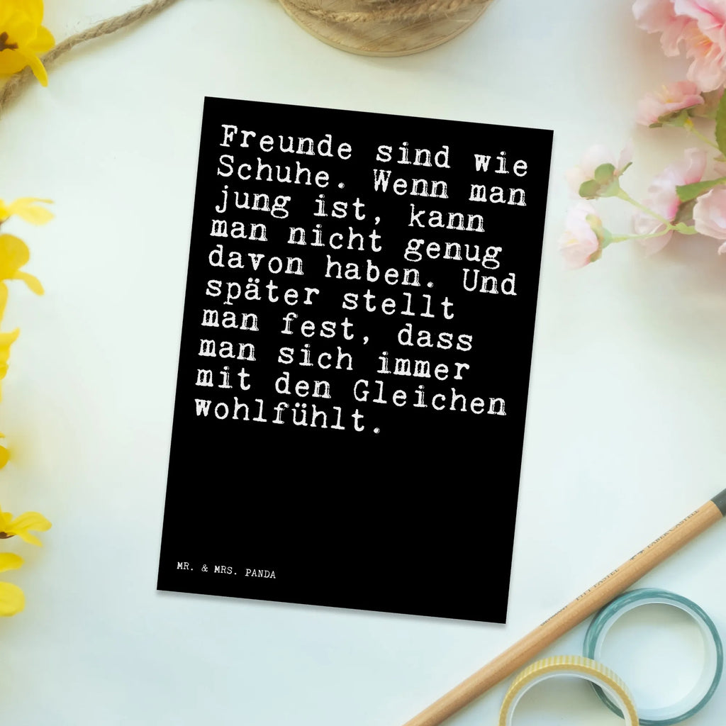Postcard Freunde sind wie Schuhe.... gift, card, invitation card, postcards, paper, invitation, letter, gift card, Postcard, saying, sayings, funny, wisdom, quotes, Sayings Proverbs Wisdom Quotes Funny Wisdom Words