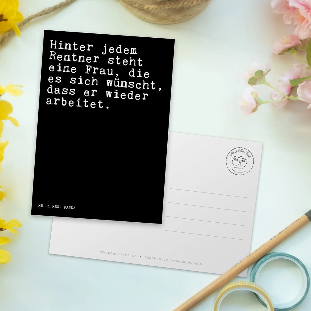 Postcard Hinter jedem Rentner steht... invitation, card, paper, gift card, invitation card, letter, Postcard, gift, postcards, saying, sayings, funny, wisdom, quotes, Sayings Proverbs Wisdom Quotes Funny Wisdom Words