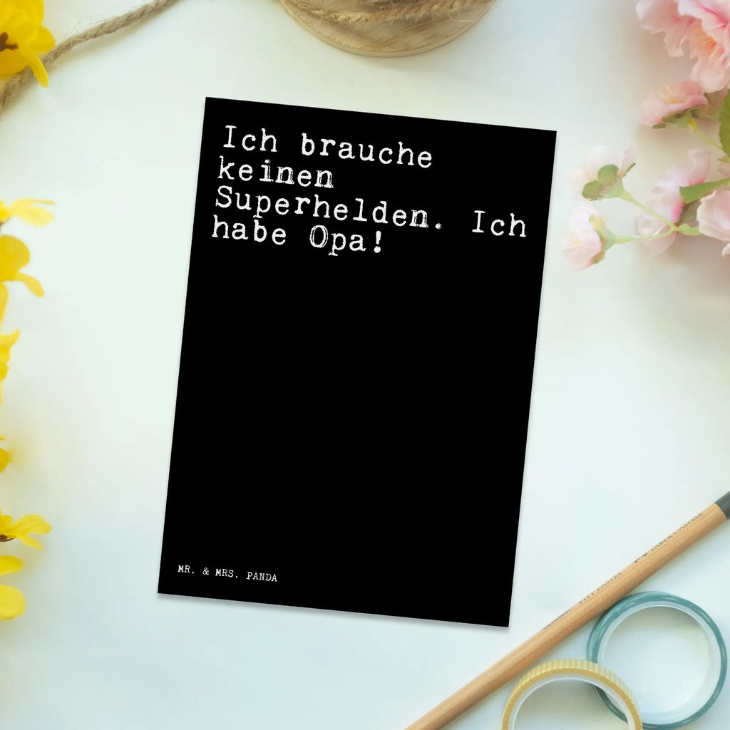 Postkarte Sprüche und Zitate Ich brauche keinen Superhelden. Ich habe Opa! Ansichtskarten, Postkarte, Geschenkkarte, Karte, Ansichtskarte, Einladungskarte, Einladungskarten Geburtstag, Einladung Geburtstag, Grußkarte, Dankeskarte, Geburtstagskarte, Einladung, Spruch, Sprüche, lustige Sprüche, Weisheiten, Zitate, Spruch Geschenke, Spruch Sprüche Weisheiten Zitate Lustig Weisheit Worte