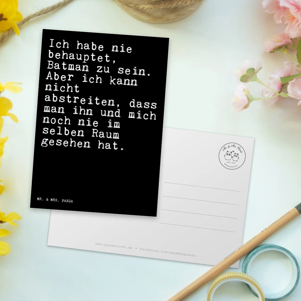 Postkarte Sprüche und Zitate Ich habe nie behauptet, Batman zu sein. Aber ich kann nicht abstreiten, dass man ihn und mich noch nie im selben Raum gesehen hat. Einladungskarte, Karte, Einladung, Ansichtskarten, Einladung Geburtstag, Postkarte, Geschenkkarte, Dankeskarte, Ansichtskarte, Einladungskarten Geburtstag, Geburtstagskarte, Grußkarte, Spruch, Sprüche, lustige Sprüche, Weisheiten, Zitate, Spruch Geschenke, Spruch Sprüche Weisheiten Zitate Lustig Weisheit Worte