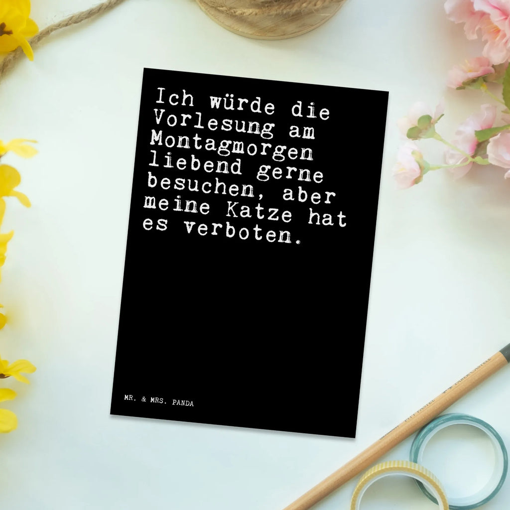 Postcard Ich würde die Vorlesung... paper, gift card, card, invitation, letter, invitation card, gift, Postcard, postcards, saying, sayings, funny, wisdom, quotes, Sayings Proverbs Wisdom Quotes Funny Wisdom Words