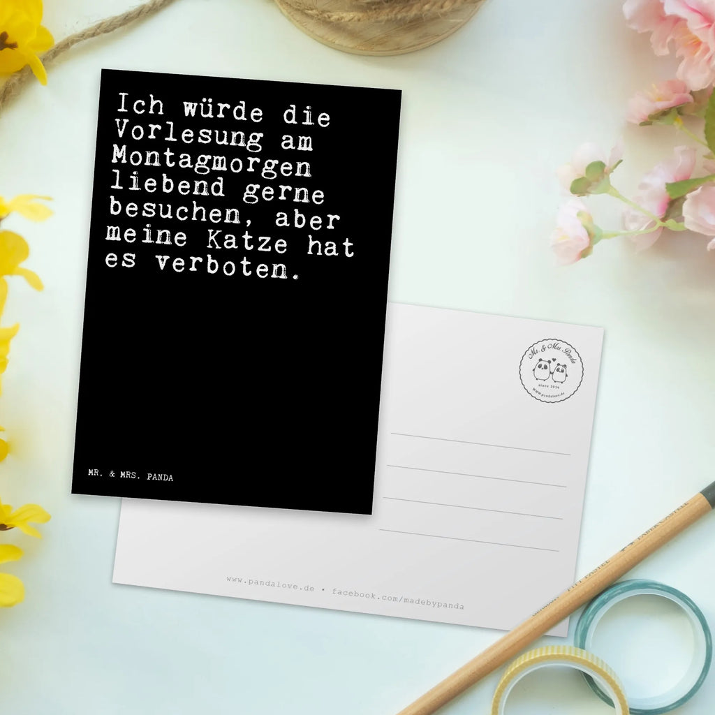 Postcard Ich würde die Vorlesung... paper, gift card, card, invitation, letter, invitation card, gift, Postcard, postcards, saying, sayings, funny, wisdom, quotes, Sayings Proverbs Wisdom Quotes Funny Wisdom Words