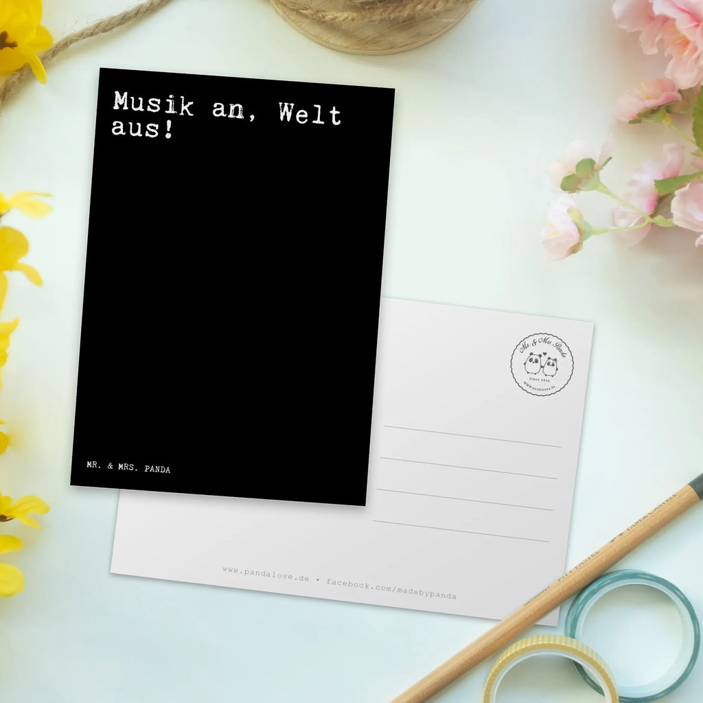 Postkarte Musik an, Welt aus!... spruchkarte, Grußkarte, Motivkarte, Postkarten, Designkarte, kunstkarte, bildkarte, Fotokarte, Ansichtskarten, Ansichtskarte, Postkarte, einzelkarte, Kunstkarten, Sprüche, Lustige Sprüche, Weisheiten, Zitate, Spruch, Spruch Geschenke, Spruch Sprüche Weisheiten Zitate Lustig Weisheit Worte