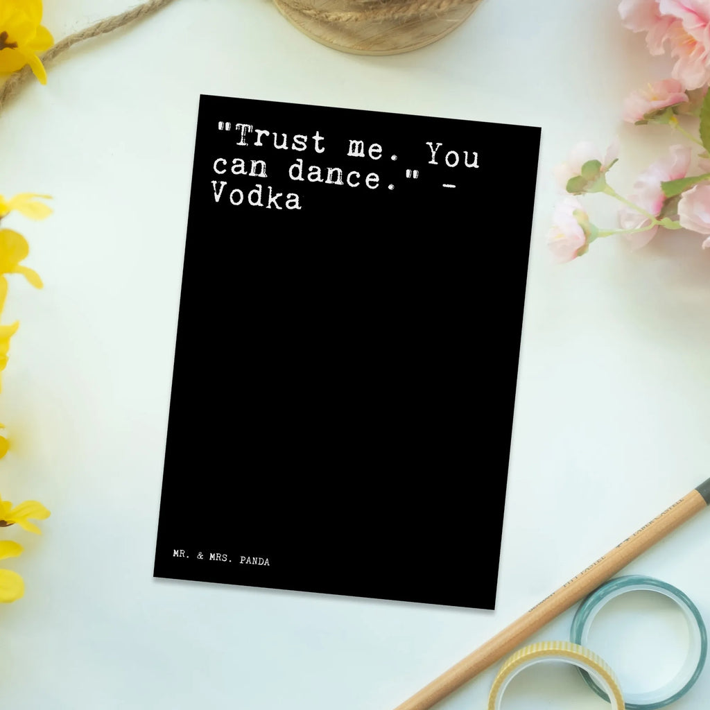Postkarte Sprüche und Zitate "Trust me. You can dance." - Vodka Ansichtskarte, Einladung Geburtstag, Einladung, Karte, Ansichtskarten, Geburtstagskarte, Geschenkkarte, Grußkarte, Einladungskarten Geburtstag, Postkarte, Einladungskarte, Dankeskarte, Spruch, Sprüche, lustige Sprüche, Weisheiten, Zitate, Spruch Geschenke, Spruch Sprüche Weisheiten Zitate Lustig Weisheit Worte