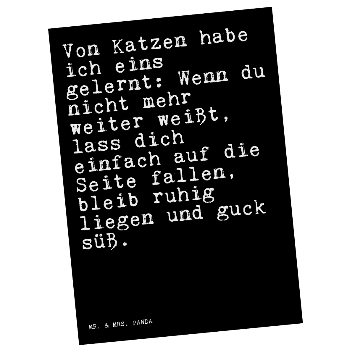 Postcard Von Katzen habe ich...