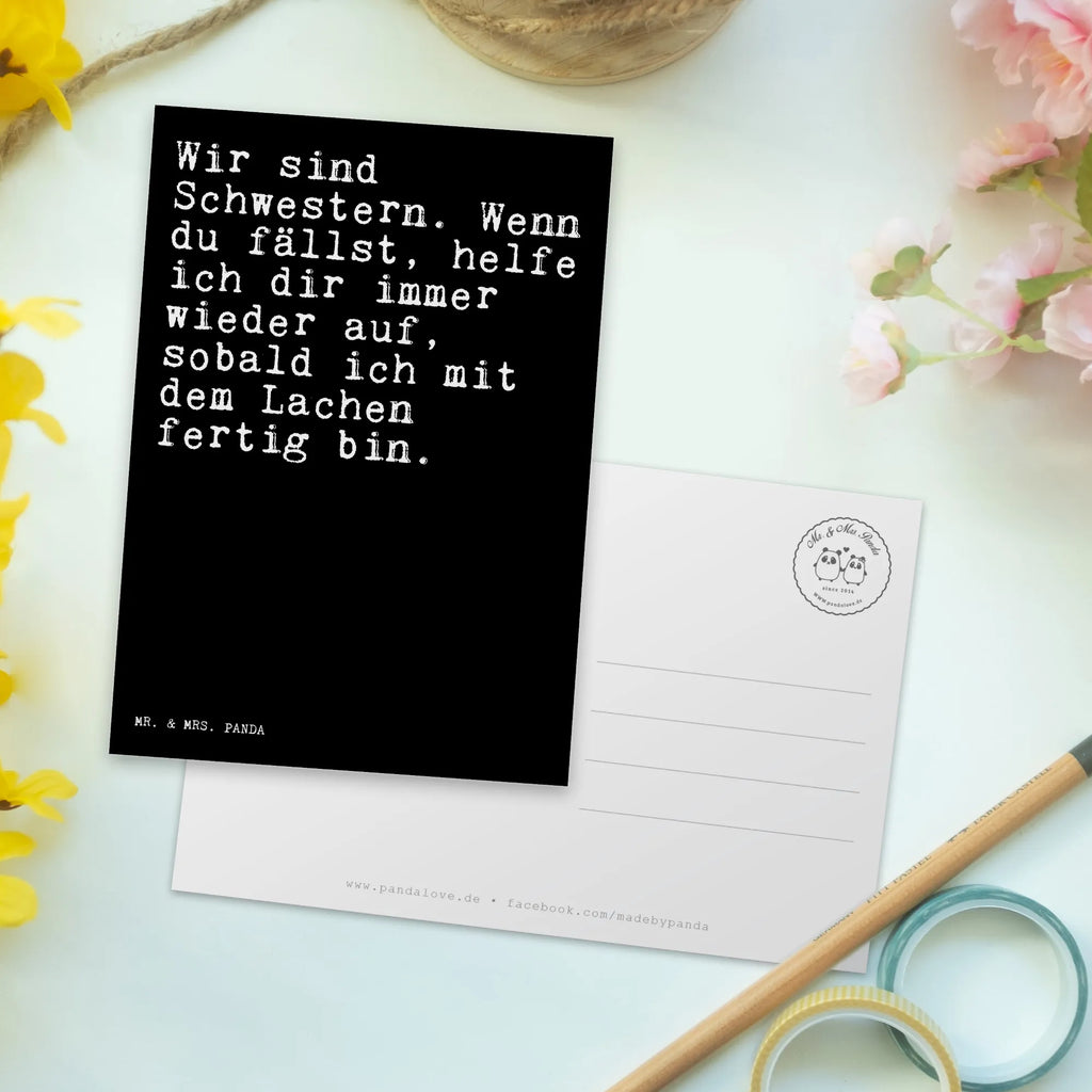 Postcard Wir sind Schwestern. Wenn... Postkarte, Karte, Geschenkkarte, Grußkarte, Einladung, Ansichtskarte, Geburtstagskarte, Einladungskarte, Dankeskarte, Ansichtskarten, Einladung Geburtstag, Einladungskarten Geburtstag, Spruch, Sprüche, lustige Sprüche, Weisheiten, Zitate, Spruch Geschenke, Spruch Sprüche Weisheiten Zitate Lustig Weisheit Worte