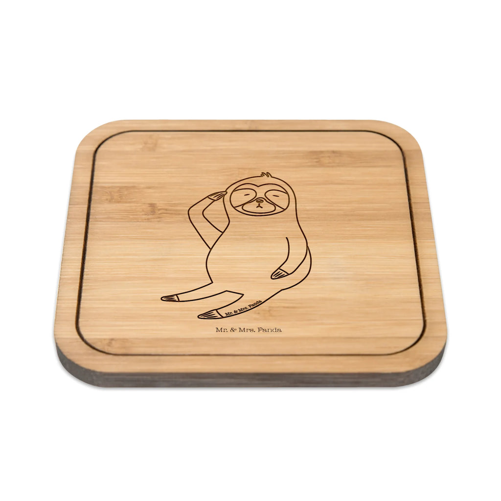 Square coaster sloth Bird glasses, breakfast, gifts, giveaways, wood, presents, square, party, gift, coasters, set, glass, glass coasters, Sloth, sloth, trend animal, favourite animal, lazy, the early bird, early bird, early riser, morning grumbler