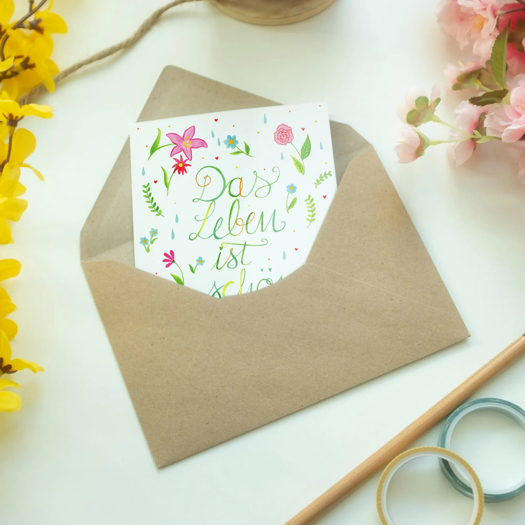 Greetings card Flower Life greeting card, wedding card, folding card, invitation card, birthday card, Nature, joy of life, love, Saying about life, Flowers, Being happy, Life is beautiful, Motivation saying