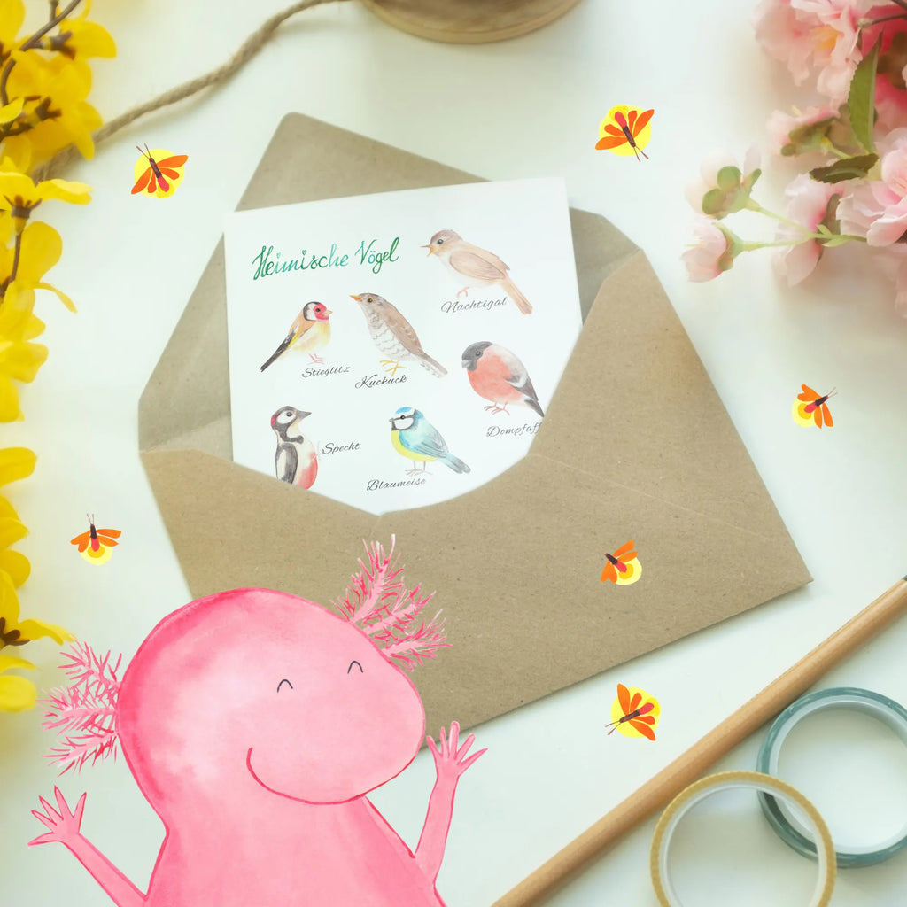 Grußkarte Heimische Vögel Geburtstagskarte, Ansichtskarten, Einladungskarte, Glückwunschkarte, Grußkarte, Karte, Hochzeitskarte, Klappkarte, Blumen Deko, Frühlings Deko, Sommer Deko, Dekoration, positive Botschaft, Naturliebhaber, Outdoor, Natur, Abenteuer, Heimische Vögel, Vögel