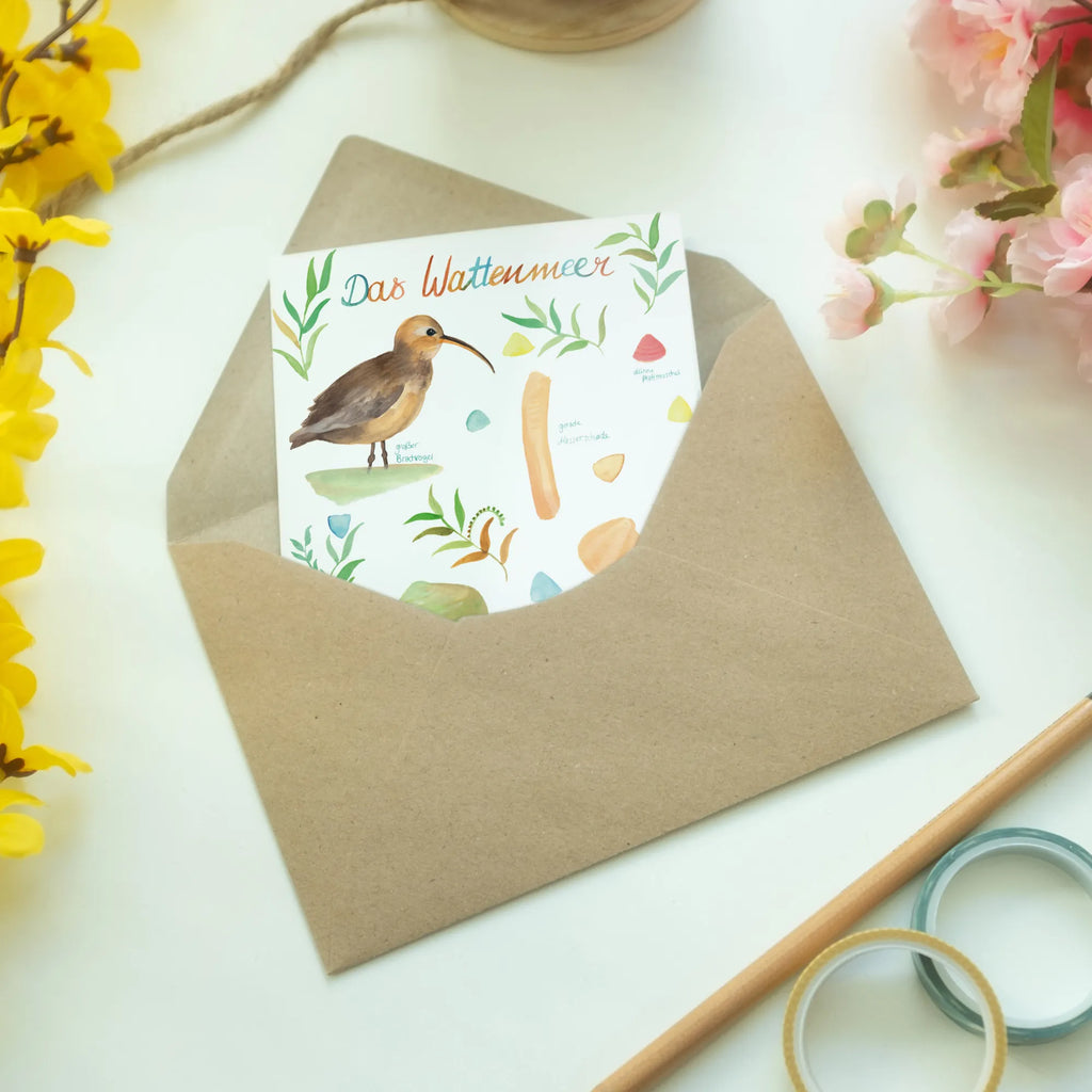 Grußkarte Wattenmeer Hochzeitskarte, Einladungskarte, Glückwunschkarte, Ansichtskarten, Geburtstagskarte, Klappkarte, Grußkarte, Karte, Blumen Deko, Frühlings Deko, Sommer Deko, Dekoration, positive Botschaft, Naturliebhaber, Outdoor, Natur, Abenteuer, Ostsee, Geschenk Maritim, See, Muschel, Watt, Nordsee, Natur Motiv, Flut, Vögel, Ebbe, Meer, Wattenmeer, Deko Badezimmer