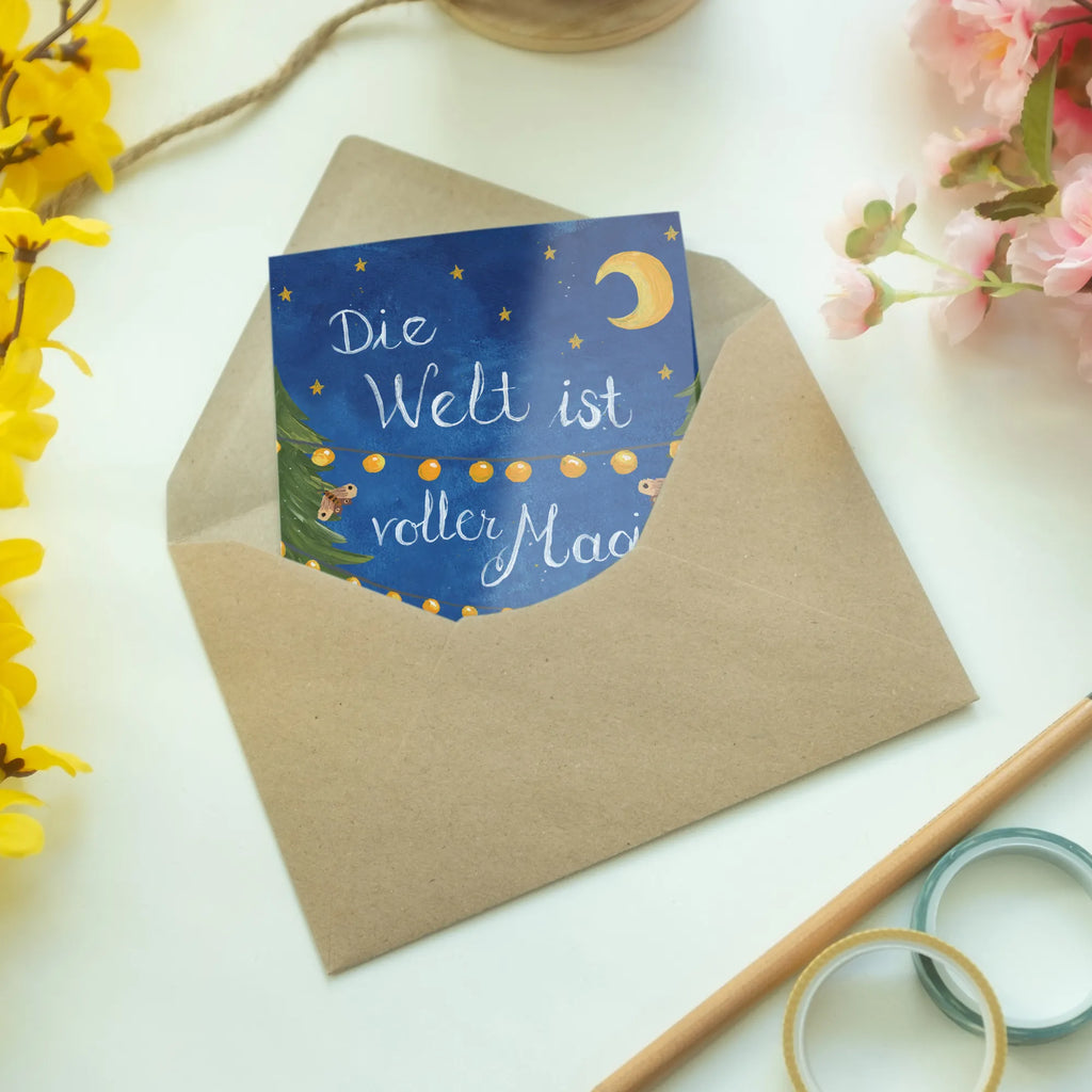Grußkarte Die Welt ist voller Magie Ansichtskarten, Klappkarte, Einladungskarte, Grußkarte, Geburtstagskarte, Glückwunschkarte, Hochzeitskarte, Karte, Blumen Deko, Frühlings Deko, Sommer Deko, Dekoration, positive Botschaft, Naturliebhaber, Outdoor, Natur, Abenteuer