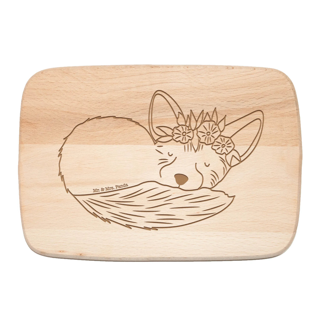 Küchenbrett Wüstenfuchs Blumen Frühstücksbrett, Schneidebrett Holz, Frühstücksbrettchen, Holzbrett, Schneidebrett, Küchenbrett, Afrika, Wildtiere, Wüste, Blumenkranz, Blumen, Glücklich, Wüstenfuchs