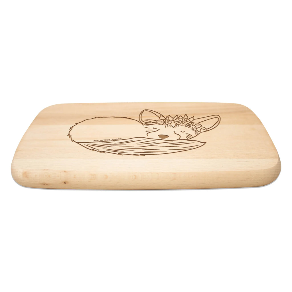 Küchenbrett Wüstenfuchs Blumen Frühstücksbrett, Schneidebrett Holz, Frühstücksbrettchen, Holzbrett, Schneidebrett, Küchenbrett, Afrika, Wildtiere, Wüste, Blumenkranz, Blumen, Glücklich, Wüstenfuchs