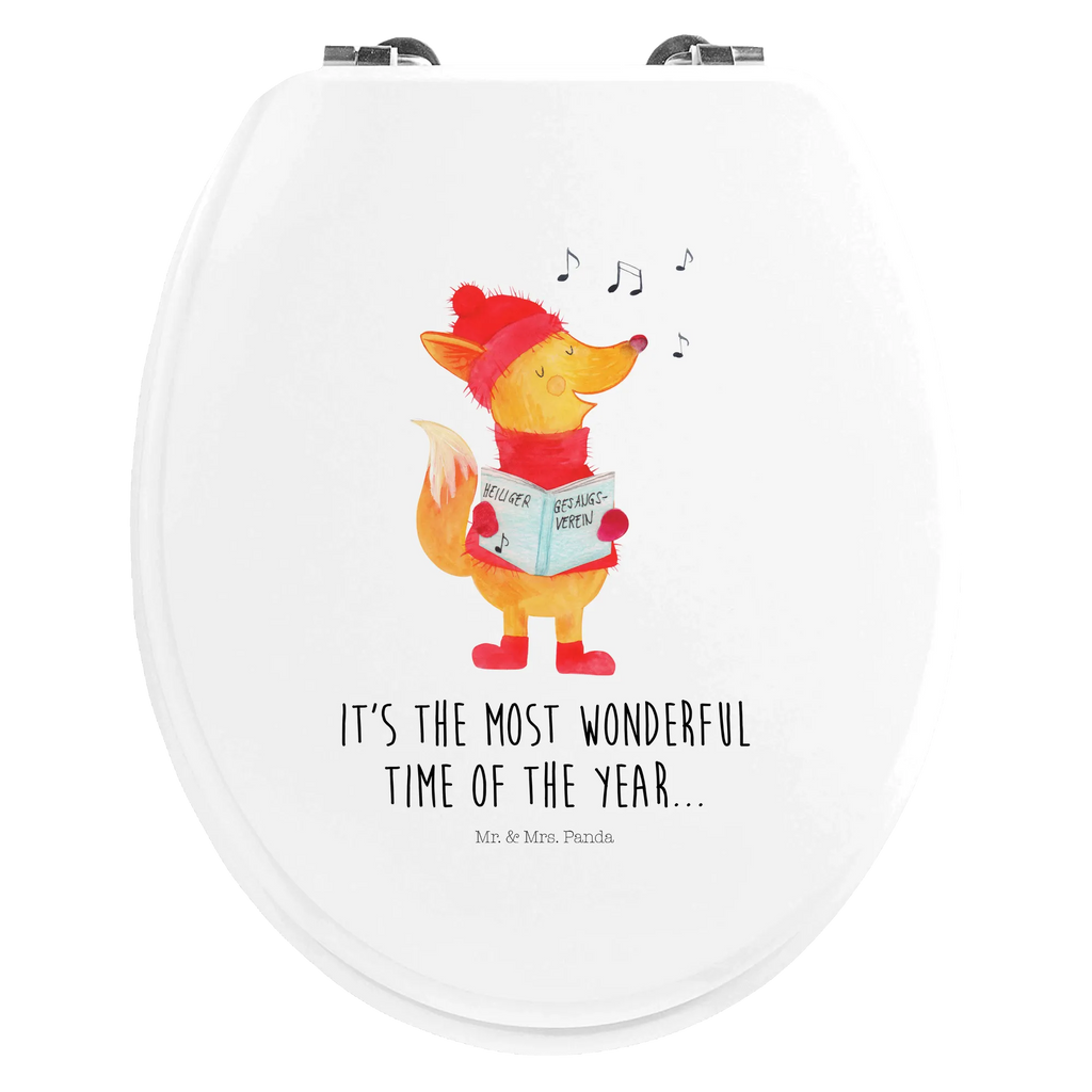 Motif toilet seat Fox Singer toilet cover, toilet seat, toilet lid, toilet, wood, Winter, Christmas, Christmas time, snow