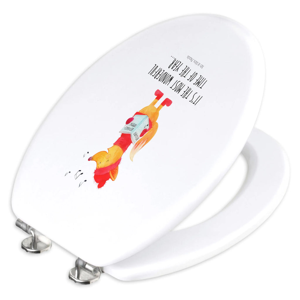 Motif toilet seat Fox Singer toilet cover, toilet seat, toilet lid, toilet, wood, Winter, Christmas, Christmas time, snow