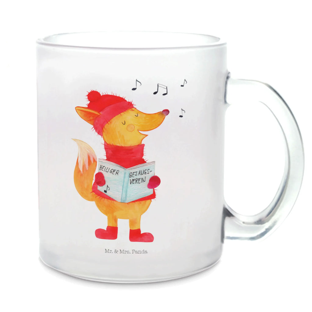 Glass tea cup Fox Singer glass, mug, Tea cup, tea glass, tea, Winter, Christmas, Christmas time, snow