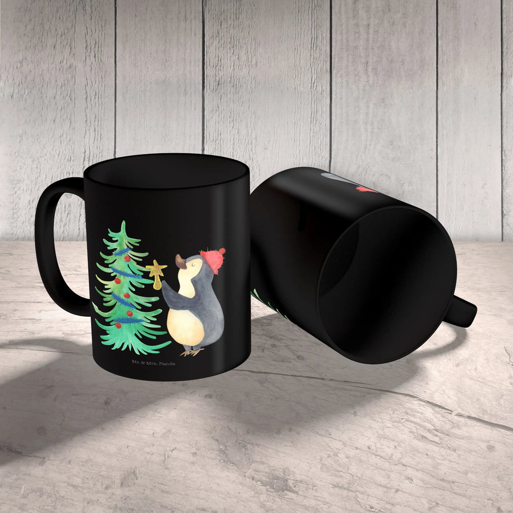 Tasse Pinguin Weihnachtsbaum Porzellantasse, Tasse mit Zitaten, Geschenktasse, Tasse, Keramiktasse, Kaffeetasse, Bürotasse, Tasse mit Motiven, Teetasse, Winter, Weihnachten, Weihnachtsdeko, Nikolaus, Advent, Heiligabend, Wintermotiv, Pinguin