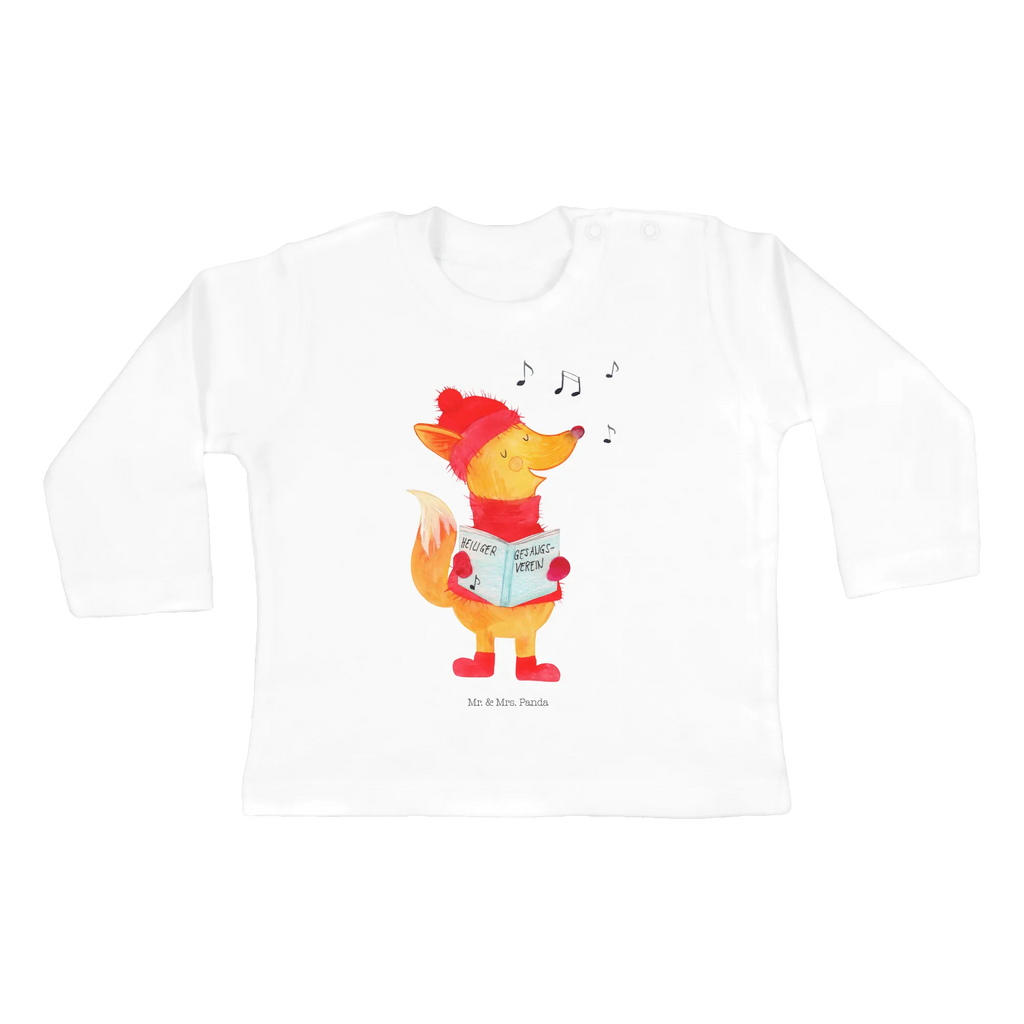 Baby long-sleeve Fox Singer Kleidung, Langarm, Baby Shower, Bio, Heiligabend, Winter, Advent, Weihnachten, Nikolaus, Weihnachtsdeko, Wintermotiv, Füchse, Sänger, Weihnachtslieder, Singen, Fuchs, Geschenk Sänger