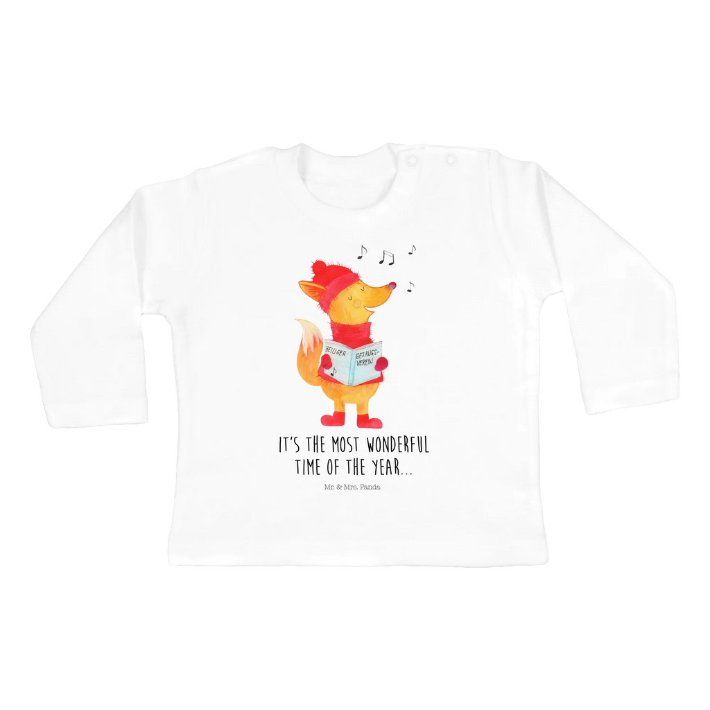 Baby long-sleeve Fox Singer Kleidung, Langarm, Baby Shower, Bio, Heiligabend, Winter, Advent, Weihnachten, Nikolaus, Weihnachtsdeko, Wintermotiv, Füchse, Sänger, Weihnachtslieder, Singen, Fuchs, Geschenk Sänger
