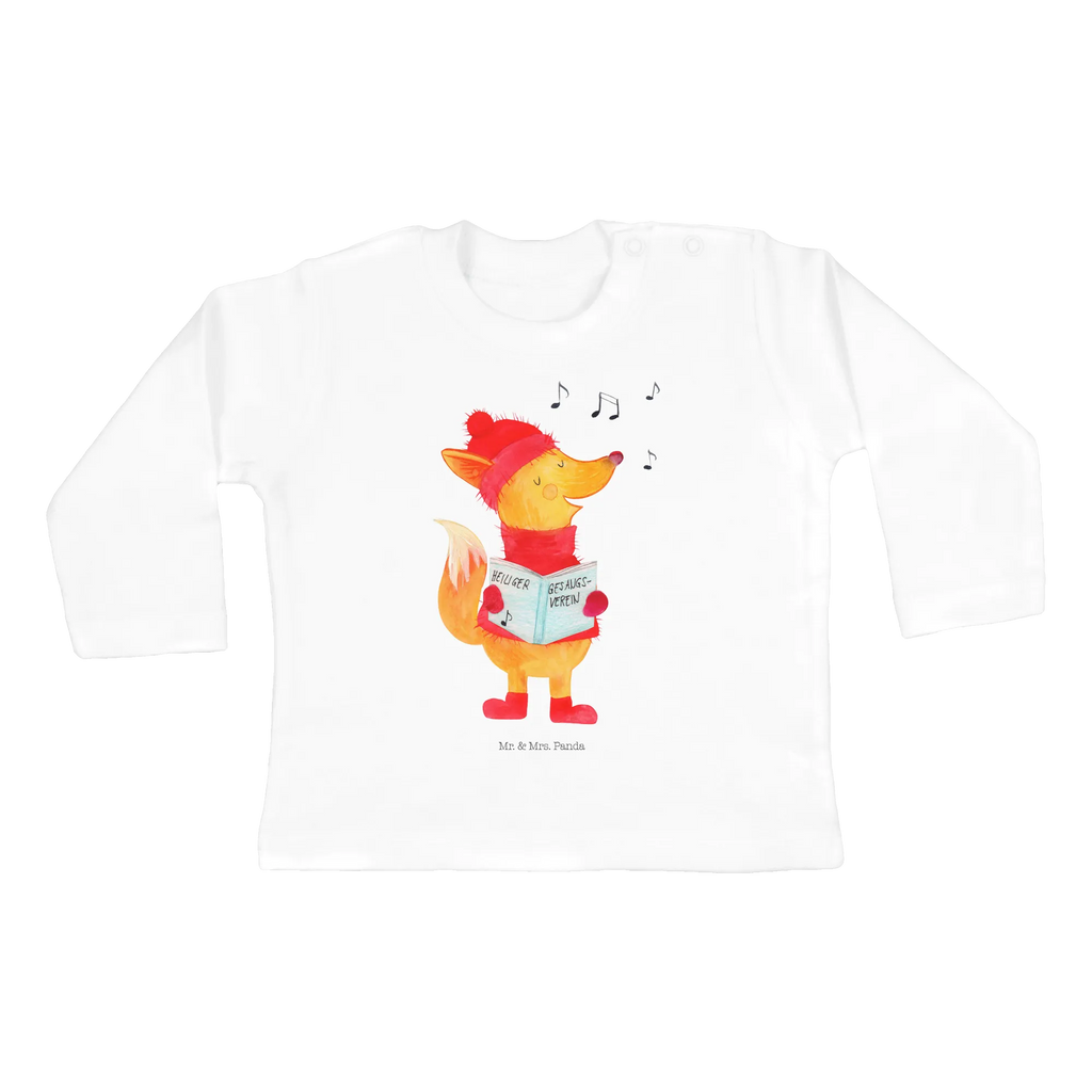 Baby long-sleeve Fox Singer Kleidung, Langarm, Baby Shower, Bio, Heiligabend, Winter, Advent, Weihnachten, Nikolaus, Weihnachtsdeko, Wintermotiv, Füchse, Sänger, Weihnachtslieder, Singen, Fuchs, Geschenk Sänger
