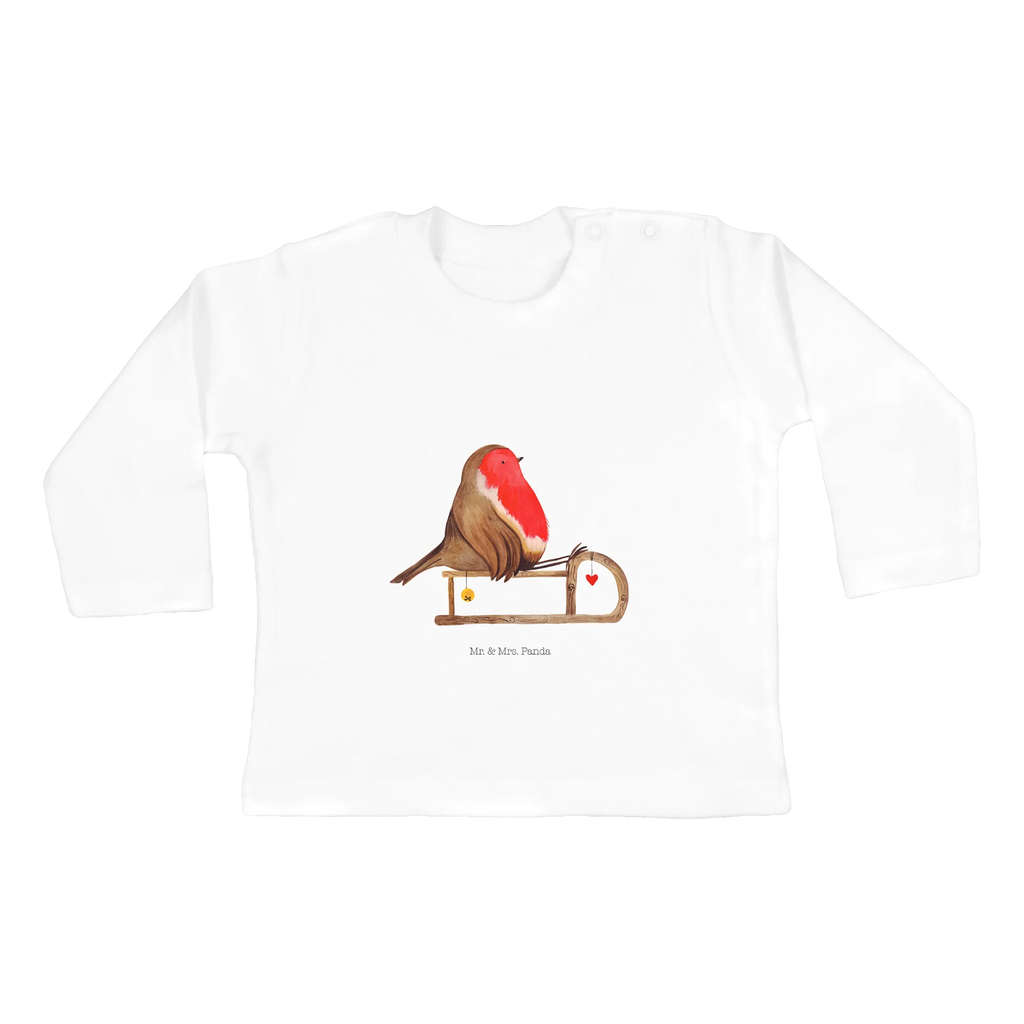 Baby long-sleeve robin Sleds long sleeve, boys, bio, Girls, baby, clothing, Winter, Christmas, Christmas time, snow, sleigh, bird