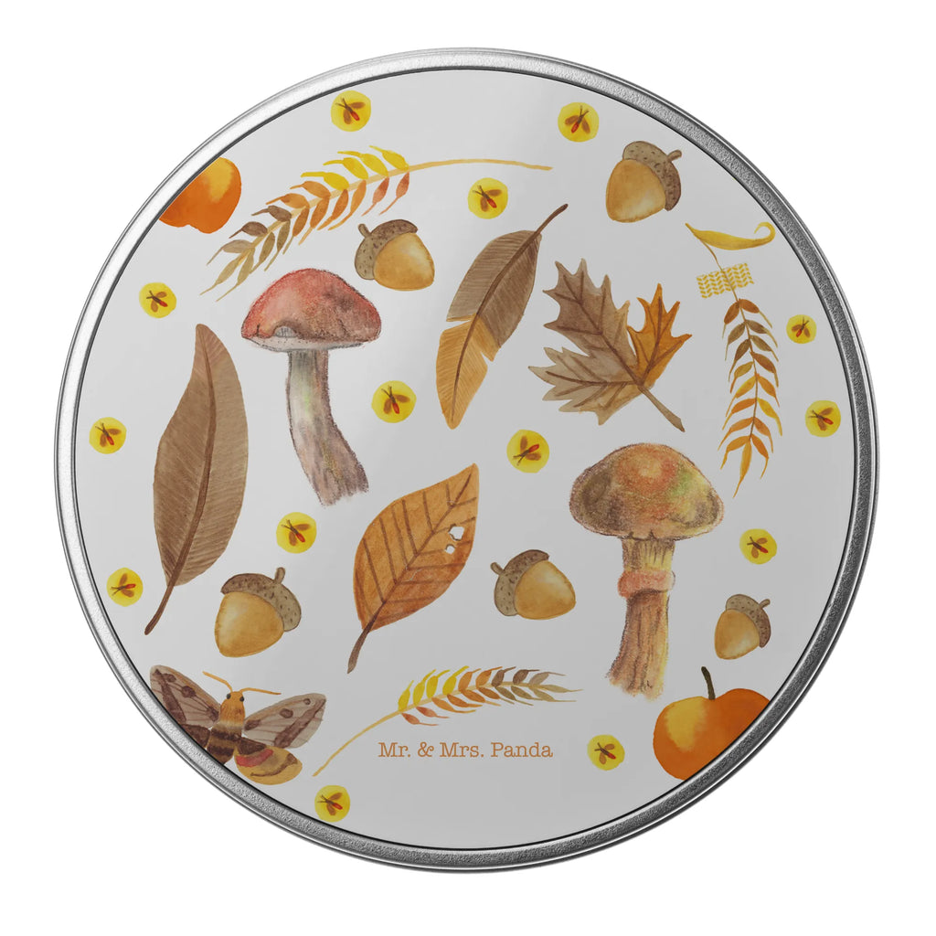 Round tin Autumn storage tin, gift box, tin, tin can, cookie tin, storage, Nature, joy of life, love, autumn, season motif, November, mushrooms, nature motif, September, October, leaf, autumn leaves, gift nature, leaves