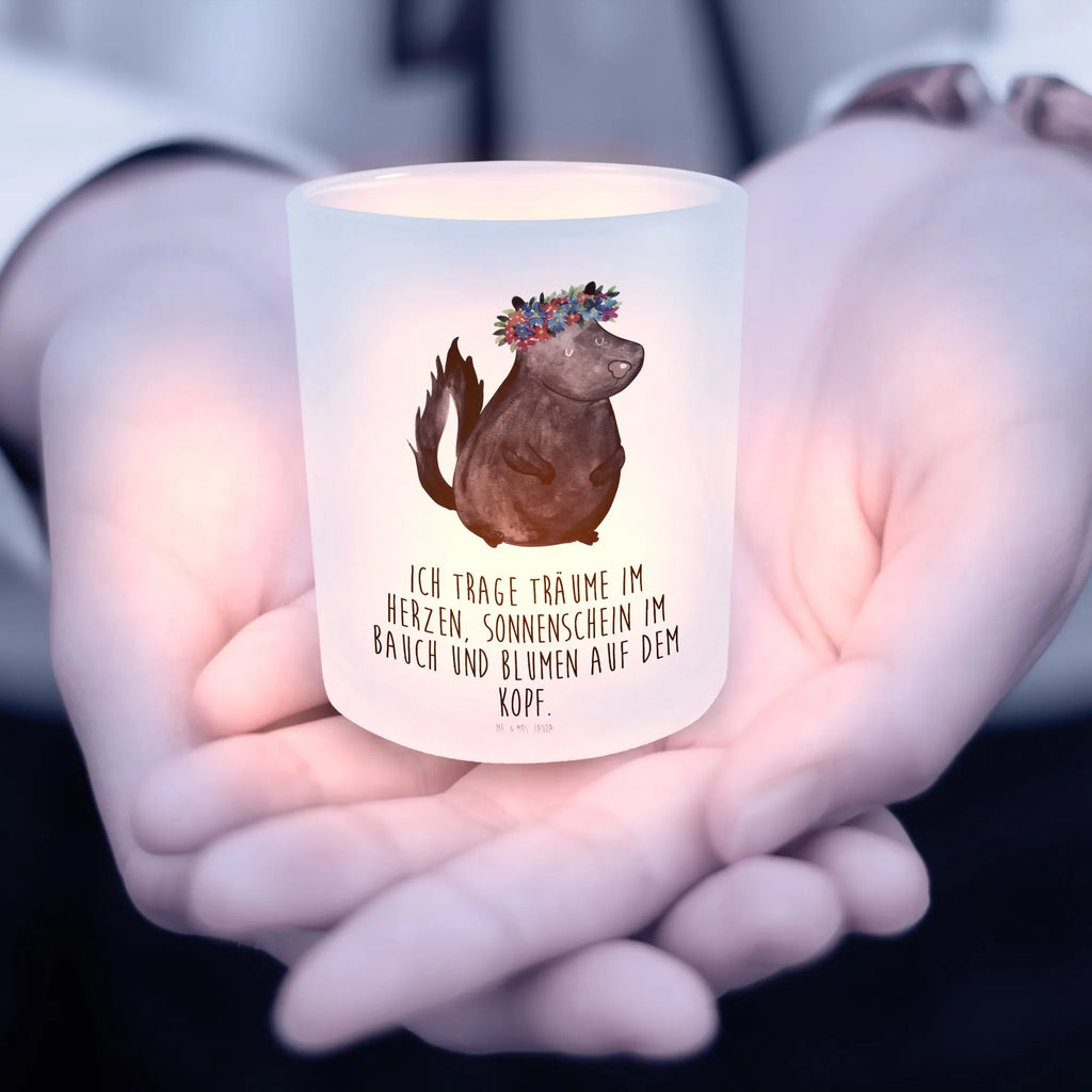 Lantern skunk Girl tealight holder, Wind light, glass tealight, Skunk, Namaste, Live, Wild animal, Yoga, Stinky, Predator, Love, Laugh, Stinker