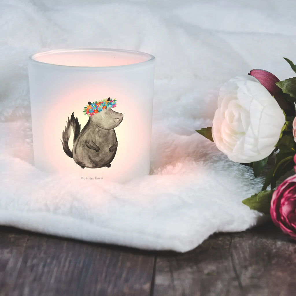 Lantern skunk Girl tealight holder, Wind light, glass tealight, Skunk, Namaste, Live, Wild animal, Yoga, Stinky, Predator, Love, Laugh, Stinker